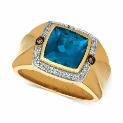 Budget 💯 Le Vian Gents™ Men's London Blue Topaz (4-1/8 Ct. T.w.) & Diamond (1/5 Ct. T.w.) Ring In 14k Gold 🌟