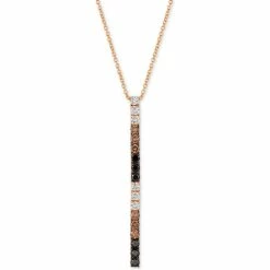 New 👍 Le Vian Chocolate Layer Cake™ Blackberry Diamonds®, Chocolate Diamonds® & Nude Diamonds™ 18 Pendant Necklace (1 Ct. T.w.) In 14k Rose, Yellow Or White Gold 🎉
