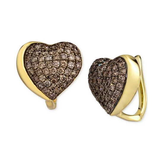 Budget 👍 GODIVA X Le Vian® Chocolate Diamond Pavé Heart Statement Earrings (1-3/8 Ct. T.w.) In 14k Gold 14k Honey Gold Earrings 🌟 3 Budget 👍 GODIVA X Le Vian® Chocolate Diamond Pavé Heart Statement Earrings (1-3/8 Ct. T.w.) In 14k Gold 14k Honey Gold Earrings 🌟