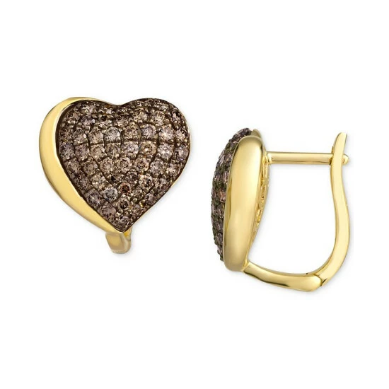 Budget 👍 GODIVA X Le Vian® Chocolate Diamond Pavé Heart Statement Earrings (1-3/8 Ct. T.w.) In 14k Gold 14k Honey Gold Earrings 🌟 4 Budget 👍 GODIVA X Le Vian® Chocolate Diamond Pavé Heart Statement Earrings (1-3/8 Ct. T.w.) In 14k Gold 14k Honey Gold Earrings 🌟 - Image 2