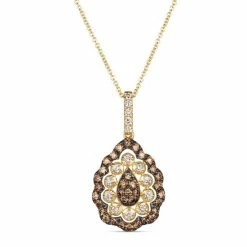Cheap 🌟 Le Vian Creme Brulee® Chocolate Diamond (1/4 Ct. T.w.) & Nude Diamond (1/2 Ct. T.w.) 18 Pendant Necklace In 14k Gold Yellow Gold 👍