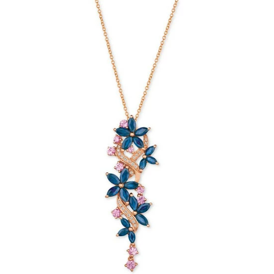Coupon 🌟 Le Vian Multi-Sapphire (3-3/8 Ct. T.w.) & Diamond (1/10 Ct. T.w.) Pendant Necklace In 14k Rose Gold ✨ 3 Coupon 🌟 Le Vian Multi-Sapphire (3-3/8 Ct. T.w.) & Diamond (1/10 Ct. T.w.) Pendant Necklace In 14k Rose Gold ✨
