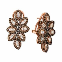 Discount 👍 Le Vian Chocolate Diamond (1-5/8 Ct. T.w.) & Nude Diamond (1/2 Ct. T.w.) Leaf Motif Drop Earrings In 14k Rose Gold 🔔