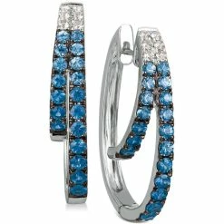 Coupon 👍 Le Vian Blueberry Layer Cake Blueberry Sapphires (1-1/6 Ct. T.w.) & Vanilla Sapphires (1/5 Ct. T.w.) Earrings In 14k White Gold 🔔