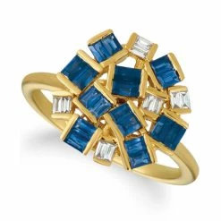 Best Sale ❤️ Le Vian Baguette Frenzy™ Blueberry Sapphires™ (1 1/5 Cttw) And Nude Diamonds™ (1/8 Cttw) Ring Set In 14k Gold 😉