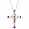 Buy ❤️ Le Vian Multi-Gemstone (1-1/5 Ct. T.w.) & Diamond (1/8 Ct. T.w.) Cross 18 Pendant Necklace In 14k Rose Gold Strawberry Gold ✔️ -Le Vian Shop unnamed file 2009