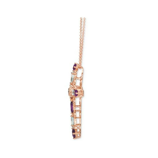 Buy ❤️ Le Vian Multi-Gemstone (1-1/5 Ct. T.w.) & Diamond (1/8 Ct. T.w.) Cross 18 Pendant Necklace In 14k Rose Gold Strawberry Gold ✔️ 4 Buy ❤️ Le Vian Multi-Gemstone (1-1/5 Ct. T.w.) & Diamond (1/8 Ct. T.w.) Cross 18 Pendant Necklace In 14k Rose Gold Strawberry Gold ✔️ - Image 2