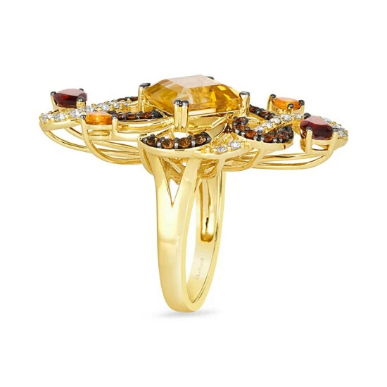 Cheap 👍 Le Vian Crazy Collection® Multi-Gemstone Swirling Cluster Ring (6-1/4 Ct. T.w.) In 14k Gold Citrine 👍 6 Cheap 👍 Le Vian Crazy Collection® Multi-Gemstone Swirling Cluster Ring (6-1/4 Ct. T.w.) In 14k Gold Citrine 👍 - Image 4
