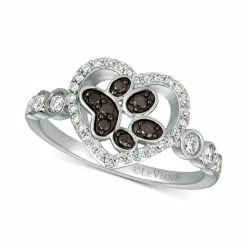 Best Sale 👏 Le Vian Nude™ & Blackberry® Diamond Paw Print Heart Ring (3/8 Ct. T.w.) In 14k White Gold ❤️