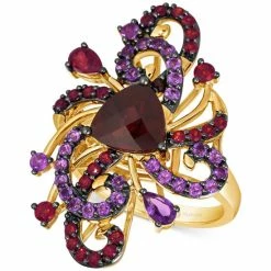 Flash Sale 👍 Le Vian Crazy Collection® Pomegranate Garnet (4 Ct. T.w.) & Grape Amethyst (5/8 Ct. T.w.) Swirling Statement Ring In 14k Gold 14k Honey Gold Ring 🥰