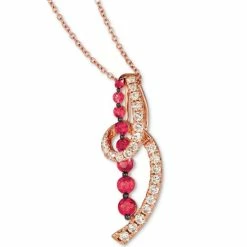 Le Vian Shop 14 Discount 🧨 Le Vian Passion Ruby (5/8 Ct. T.w.) & Nude Diamond (1/2 Ct. T.w.) Swirled 18 Pendant Necklace In 14k Rose Gold 🛒