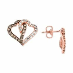 Le Vian Shop 10 Brand new 👏 Le Vian Chocolate Diamond (3/8 Ct. T.w.) & Nude Diamond (3/8 Ct. T.w.) Interlocking Heart Stud Earrings In 14k Rose, Yellow Or White Gold 👏