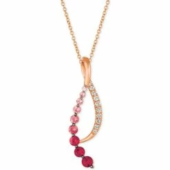Le Vian Shop 2 Budget 🛒 Le Vian Passion Ruby (1/6 Ct. T.w.), Bubblegum Pink Sapphire (5/8 Ct. T.w.) & Vanilla Sapphire (1/5 Ct. T.w.) Pendant Necklace In 14k Rose Gold Multi 🔥