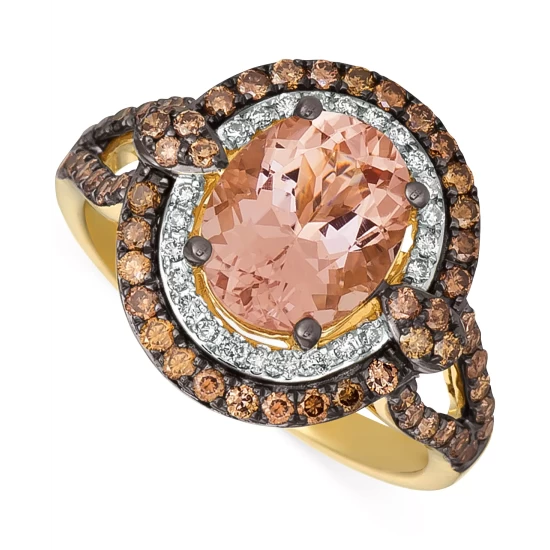 Best deal 👏 Le Vian Chocolatier® Peach Morganite (1-7/8 Ct. T.w.) & Diamond (3/4 Ct. T.w.) Double Halo Ring In 14k Gold ⌛ 4 Best deal 👏 Le Vian Chocolatier® Peach Morganite (1-7/8 Ct. T.w.) & Diamond (3/4 Ct. T.w.) Double Halo Ring In 14k Gold ⌛ - Image 2