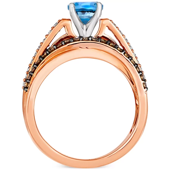 Discount ✔️ Le Vian Chocolatier® Sea Blue Aquamarine (5/8 Ct. T.w.) & Diamond (5/8 Ct. T.w.) Multirow Ring In 14K White & Rose Gold 🥰 5 Discount ✔️ Le Vian Chocolatier® Sea Blue Aquamarine (5/8 Ct. T.w.) & Diamond (5/8 Ct. T.w.) Multirow Ring In 14K White & Rose Gold 🥰 - Image 3