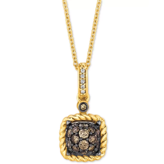 Best Sale 👍 Le Vian Chocolatier® Chocolate® & Vanilla® Diamond Square Cluster 18 Pendant Necklace (3/8 Ct. T.w.) In 14k Gold Yellow Gold 🤩 5 Best Sale 👍 Le Vian Chocolatier® Chocolate® & Vanilla® Diamond Square Cluster 18 Pendant Necklace (3/8 Ct. T.w.) In 14k Gold Yellow Gold 🤩 - Image 3