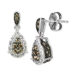Brand new 💯 Le Vian Chocolate Diamond (1/3 Ct. T.w.) & Nude Diamond (1/6 Ct. T.w.) Teardrop Halo Cluster Earrings In 14k White Gold 🎁 -Le Vian Shop unnamed file 250