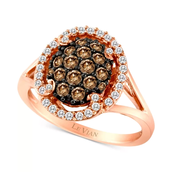 Top 10 🤩 Le Vian Chocolatier® Diamond Halo Cluster Ring (3/4 Ct. T.w.) In 14k Rose Gold 🧨 4 Top 10 🤩 Le Vian Chocolatier® Diamond Halo Cluster Ring (3/4 Ct. T.w.) In 14k Rose Gold 🧨 - Image 2