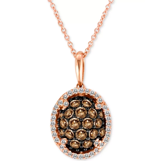 Best Sale 🎉 Le Vian Chocolatier® Diamond Oval Cluster 18 Pendant Necklace (3/4 Ct. T.w.) In 14k Rose Gold 🔥 4 Best Sale 🎉 Le Vian Chocolatier® Diamond Oval Cluster 18 Pendant Necklace (3/4 Ct. T.w.) In 14k Rose Gold 🔥 - Image 2