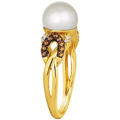 Discount ❤️ Le Vian Vanilla Pearl (8mm) & Diamond (1/5 Ct. T.w.) Openwork Twist Ring In 14k Gold Yellow Gold 🤩 -Le Vian Shop unnamed file 302