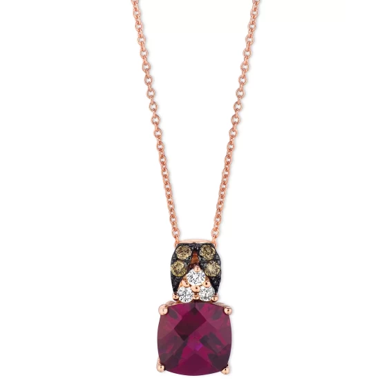 Best Sale 🤩 Le Vian Raspberry Rhodolite (2-1/10 Ct. T.w.) & Diamond (1/5 Ct. T.w.) 18 Pendant Necklace In 14k Rose Gold 😍 4 Best Sale 🤩 Le Vian Raspberry Rhodolite (2-1/10 Ct. T.w.) & Diamond (1/5 Ct. T.w.) 18 Pendant Necklace In 14k Rose Gold 😍 - Image 2