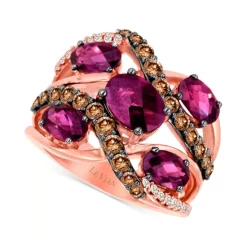 Wholesale 🎉 Le Vian Strawberry Layer Cake Multi-Gemstone Ear Climbers In 14k Rose Gold Pink Sapphire 🔥