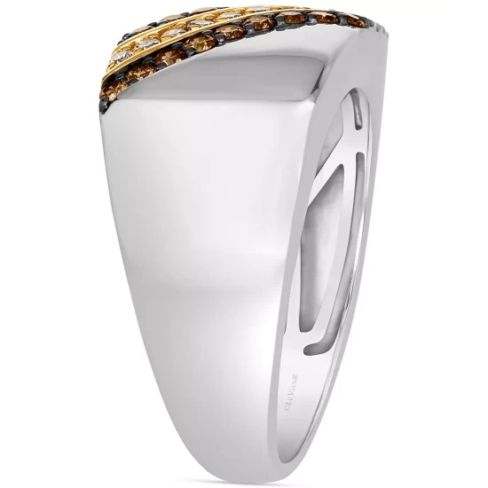 Flash Sale 🔥 Le Vian Men's Chocolate Diamond (3/8 Ct. T.w.) & Nude Diamond (1/5 Ct. T.w.) Diagonal Ring In Sterling Silver & 14k Gold-Plate 🎁 6 Flash Sale 🔥 Le Vian Men's Chocolate Diamond (3/8 Ct. T.w.) & Nude Diamond (1/5 Ct. T.w.) Diagonal Ring In Sterling Silver & 14k Gold-Plate 🎁 - Image 4