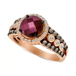 Budget β¨ Le Vian Passion Ruby (1/2 Ct. T.w.) & Diamond (1/2 Ct. T.w.) Halo 18 Pendant Necklace In 14k Rose Gold β