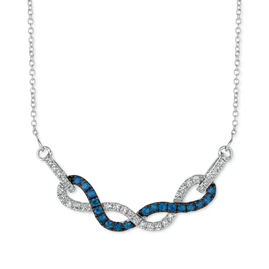 Cheap 🎉 Le Vian Blueberry Sapphire (3/8 Ct. T.w.) & Vanilla Diamond (1/3 Ct. T.w.) Braided 18 Statement Necklace In 14k White Gold ✔️ 4 Cheap 🎉 Le Vian Blueberry Sapphire (3/8 Ct. T.w.) & Vanilla Diamond (1/3 Ct. T.w.) Braided 18 Statement Necklace In 14k White Gold ✔️ - Image 2