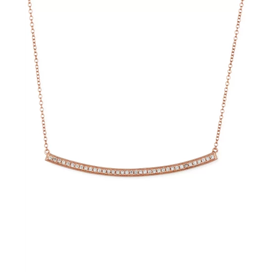 Brand new 🤩 Le Vian Nude Diamond Curved Bar 18 Statement Necklace (1/3 Ct. T.w.) In 14k Rose Gold 🔔 4 Brand new 🤩 Le Vian Nude Diamond Curved Bar 18 Statement Necklace (1/3 Ct. T.w.) In 14k Rose Gold 🔔 - Image 2