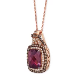 Buy ⭐ Le Vian Raspberry Rhodolite (2-7/8 Ct. T.w.) & Diamond (5/8 Ct. T.w.) Halo 18 Pendant Necklace In 14k Rose Gold 🔥 -Le Vian Shop unnamed file 444