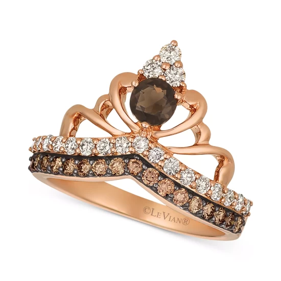 Promo ⭐ Le Vian Chocolate Smoky Quartz (1/4 Ct. T.w.) & Diamond (3/4 Ct. T.w.) Tiara Ring In 14k Rose Gold Smokey Quartz 🔔 4 Promo ⭐ Le Vian Chocolate Smoky Quartz (1/4 Ct. T.w.) & Diamond (3/4 Ct. T.w.) Tiara Ring In 14k Rose Gold Smokey Quartz 🔔 - Image 2