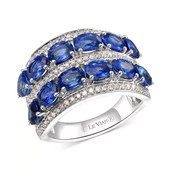 Hot Sale 🔥 Le Vian Creme Brulee® Blueberry Sapphire (4-3/4 Ct. T.w.) & Nude Diamond (1/2 Ct. T.w.) Double Row Ring In 14k White Gold 👍 4 Hot Sale 🔥 Le Vian Creme Brulee® Blueberry Sapphire (4-3/4 Ct. T.w.) & Nude Diamond (1/2 Ct. T.w.) Double Row Ring In 14k White Gold 👍 - Image 2