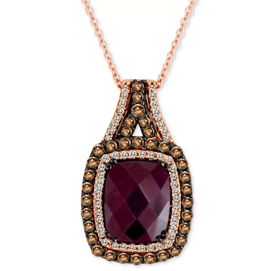 Deals ✨ Le Vian Raspberry Rhodolite (2-7/8 Ct. T.w.) & Diamond (5/8 Ct. T.w.) Halo 18 Pendant Necklace In 14k Rose Gold 👍 4 Deals ✨ Le Vian Raspberry Rhodolite (2-7/8 Ct. T.w.) & Diamond (5/8 Ct. T.w.) Halo 18 Pendant Necklace In 14k Rose Gold 👍 - Image 2