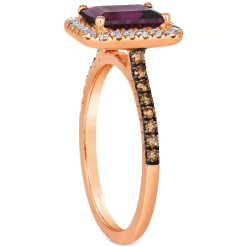 Flash Sale ✔️ Le Vian Raspberry Rhodolite (1-5/8 Ct. T.w.) & Diamond (3/8 Ct. T.w.) Halo Ring In 14k Rose Gold 14k Strawberry Gold Ring 🔥 -Le Vian Shop unnamed file 538