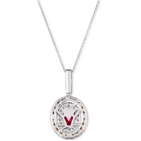 Coupon 🎉 Le Vian Passion Ruby (5/8 Ct. T.w.) & Diamond (7/8 Ct. T.w.) Oval Halo Pendant Necklace In 14k White Gold, 18 + 2 Extender 14k Vanilla Gold Pendant 🌟 6 Coupon 🎉 Le Vian Passion Ruby (5/8 Ct. T.w.) & Diamond (7/8 Ct. T.w.) Oval Halo Pendant Necklace In 14k White Gold, 18 + 2 Extender 14k Vanilla Gold Pendant 🌟 - Image 4