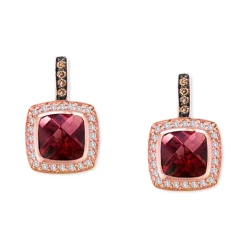 Top 10 👏 Le Vian Raspberry Rhodolite (3-3/8 Ct. T.w.) & Diamond (1/3 Ct. T.w.) Halo Drop Earrings In 14k Rose Gold ⭐ -Le Vian Shop unnamed file 552