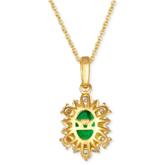 Cheap 👍 Le Vian Costa Smeralda Emeralds (7/8 Ct. T.w.) & Diamond (1/2 Ct. T.w.) Halo Adjustable 20 Pendant Necklace In 14k Gold No Color 👍 6 Cheap 👍 Le Vian Costa Smeralda Emeralds (7/8 Ct. T.w.) & Diamond (1/2 Ct. T.w.) Halo Adjustable 20 Pendant Necklace In 14k Gold No Color 👍 - Image 4