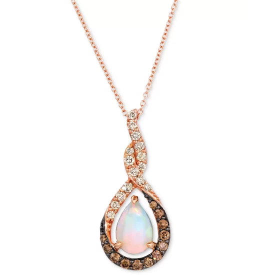 Wholesale 🧨 Le Vian Neopolitan Opal (1 Ct. T.w.) & Diamond (5/8 Ct. T.w.) Teardrop Twist 18 Pendant Necklace In 14k Rose Gold ⌛ 4 Wholesale 🧨 Le Vian Neopolitan Opal (1 Ct. T.w.) & Diamond (5/8 Ct. T.w.) Teardrop Twist 18 Pendant Necklace In 14k Rose Gold ⌛ - Image 2