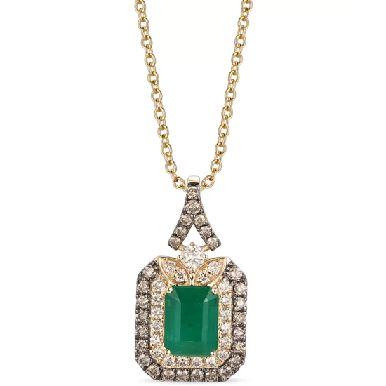 Best Pirce 🤩 Le Vian New Emerald (1-1/5 Ct. T.w.) & Diamond (5/8 Ct. T.w.) 18 Pendant Necklace In 14k Gold 🤩 4 Best Pirce 🤩 Le Vian New Emerald (1-1/5 Ct. T.w.) & Diamond (5/8 Ct. T.w.) 18 Pendant Necklace In 14k Gold 🤩 - Image 2