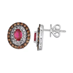Budget 🎉 Le Vian Passion Ruby (3/4 Ct. T.w.) & Diamond (1 Ct. T.w.) Double Halo Stud Earrings In 14k White Gold 14k Vanilla Gold Earrings ⌛ -Le Vian Shop unnamed file 577