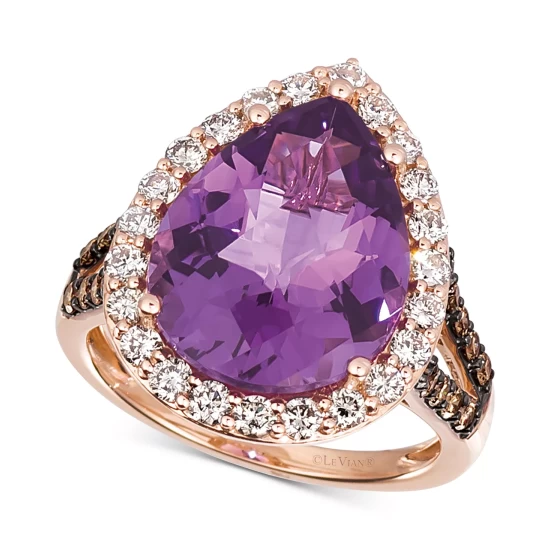 Brand new ⭐ Le Vian Grape Amethyst (6-3/8 Ct. T.w.) & Diamond (1 Ct. T.w.) Ring In 14k Rose Gold 😀 4 Brand new ⭐ Le Vian Grape Amethyst (6-3/8 Ct. T.w.) & Diamond (1 Ct. T.w.) Ring In 14k Rose Gold 😀 - Image 2