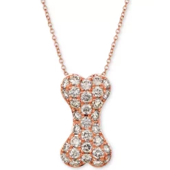 Budget 🛒 Le Vian Nude Diamond 🦮 Dog Bone 20 Pendant Necklace (1 Ct. T.w.) In 14k Rose Gold 😍 -Le Vian Shop unnamed file 672