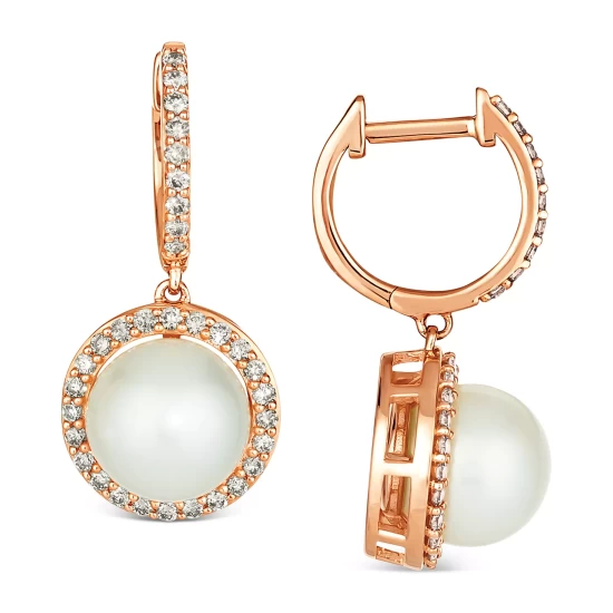 Cheapest 👍 Le Vian Vanilla Pearl (8mm) & Nude Diamond (1/2 Ct. T.w.) Drop Earrings In 14k Rose Gold ⌛ 5 Cheapest 👍 Le Vian Vanilla Pearl (8mm) & Nude Diamond (1/2 Ct. T.w.) Drop Earrings In 14k Rose Gold ⌛ - Image 3