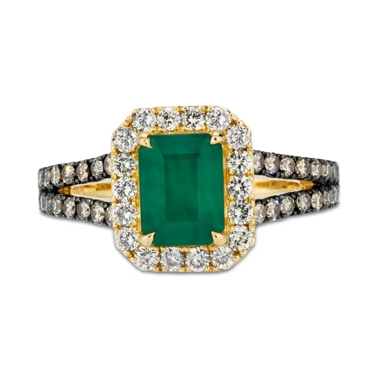 Top 10 👍 Le Vian New Emerald (1-1/5 Ct. T.w.) & Diamond (7/8 Ct. T.w.) Halo Split Shank Ring In 14k Gold 💯 7 Top 10 👍 Le Vian New Emerald (1-1/5 Ct. T.w.) & Diamond (7/8 Ct. T.w.) Halo Split Shank Ring In 14k Gold 💯 - Image 5