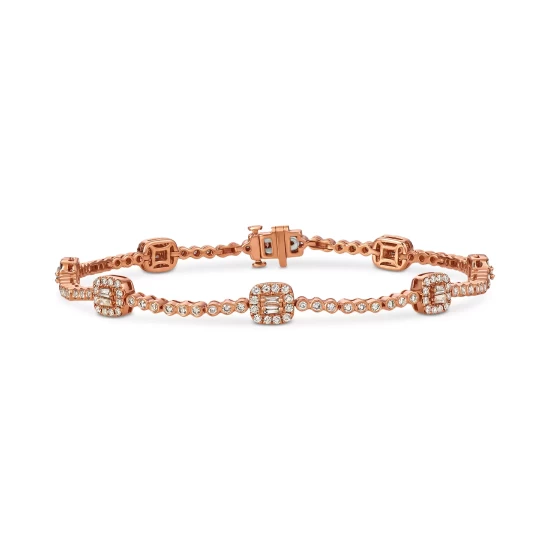 Flash Sale 🔥 Le Vian Nude Diamond Round & Baguette Halo Tennis Bracelet (1-5/8 Ct. T.w.) In 14k Rose Gold 🔔 4 Flash Sale 🔥 Le Vian Nude Diamond Round & Baguette Halo Tennis Bracelet (1-5/8 Ct. T.w.) In 14k Rose Gold 🔔 - Image 2
