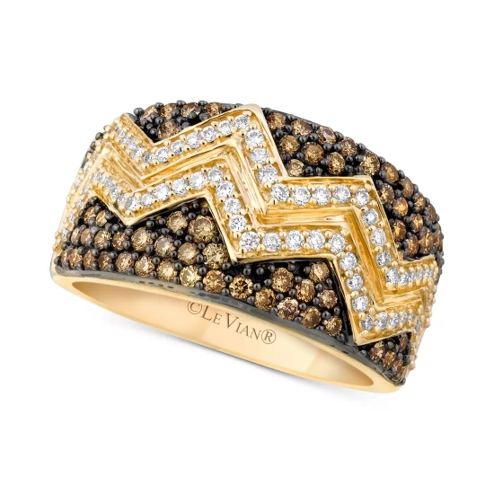 Outlet ⭐ Le Vian Chocolate Diamond (3/8 Ct. T.w.) & Nude Diamond (1/4 Ct. T.w.) Chain Link Ring In 14k Rose Gold 🎁 4 Outlet ⭐ Le Vian Chocolate Diamond (3/8 Ct. T.w.) & Nude Diamond (1/4 Ct. T.w.) Chain Link Ring In 14k Rose Gold 🎁 - Image 2