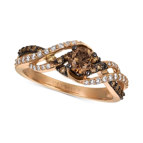 Flash Sale 🔥 Le Vian Men's Chocolate Diamond (3/8 Ct. T.w.) & Nude Diamond (1/5 Ct. T.w.) Diagonal Ring In Sterling Silver & 14k Gold-Plate 🎁 3 Flash Sale 🔥 Le Vian Men's Chocolate Diamond (3/8 Ct. T.w.) & Nude Diamond (1/5 Ct. T.w.) Diagonal Ring In Sterling Silver & 14k Gold-Plate 🎁