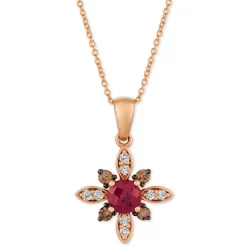 Outlet 👏 Le Vian Rhodolite Garnet (5/8 Ct. T.w.) & Diamond (1/4 Ct. T.w.) 18 Pendant Necklace In 14k Rose Gold 👏 -Le Vian Shop unnamed file 862