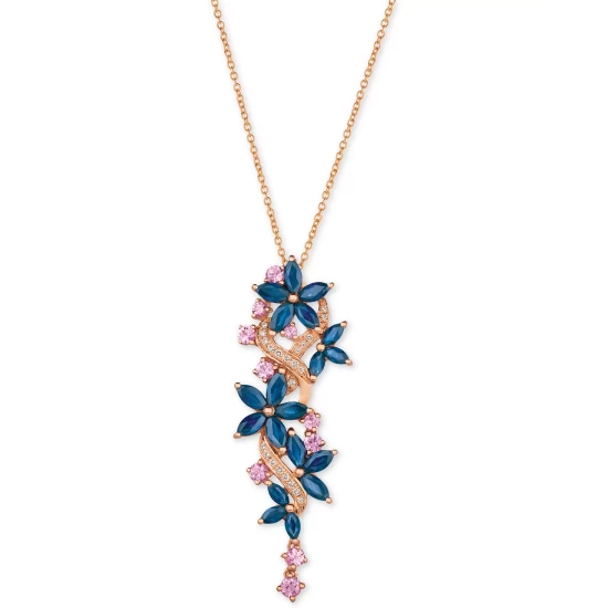 Coupon 🌟 Le Vian Multi-Sapphire (3-3/8 Ct. T.w.) & Diamond (1/10 Ct. T.w.) Pendant Necklace In 14k Rose Gold ✨ 4 Coupon 🌟 Le Vian Multi-Sapphire (3-3/8 Ct. T.w.) & Diamond (1/10 Ct. T.w.) Pendant Necklace In 14k Rose Gold ✨ - Image 2